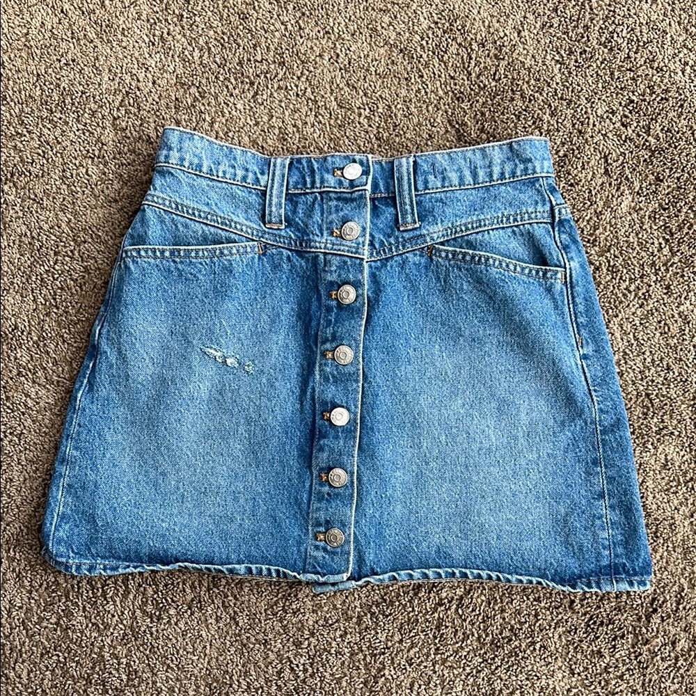 Madewell Denim Button-Front Skirt